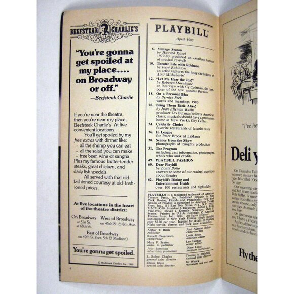 Twyla Tharp and Dancers Playbill 1980 Garden Theatre Rose Wright Tom Rawe - Picture 3 of 8